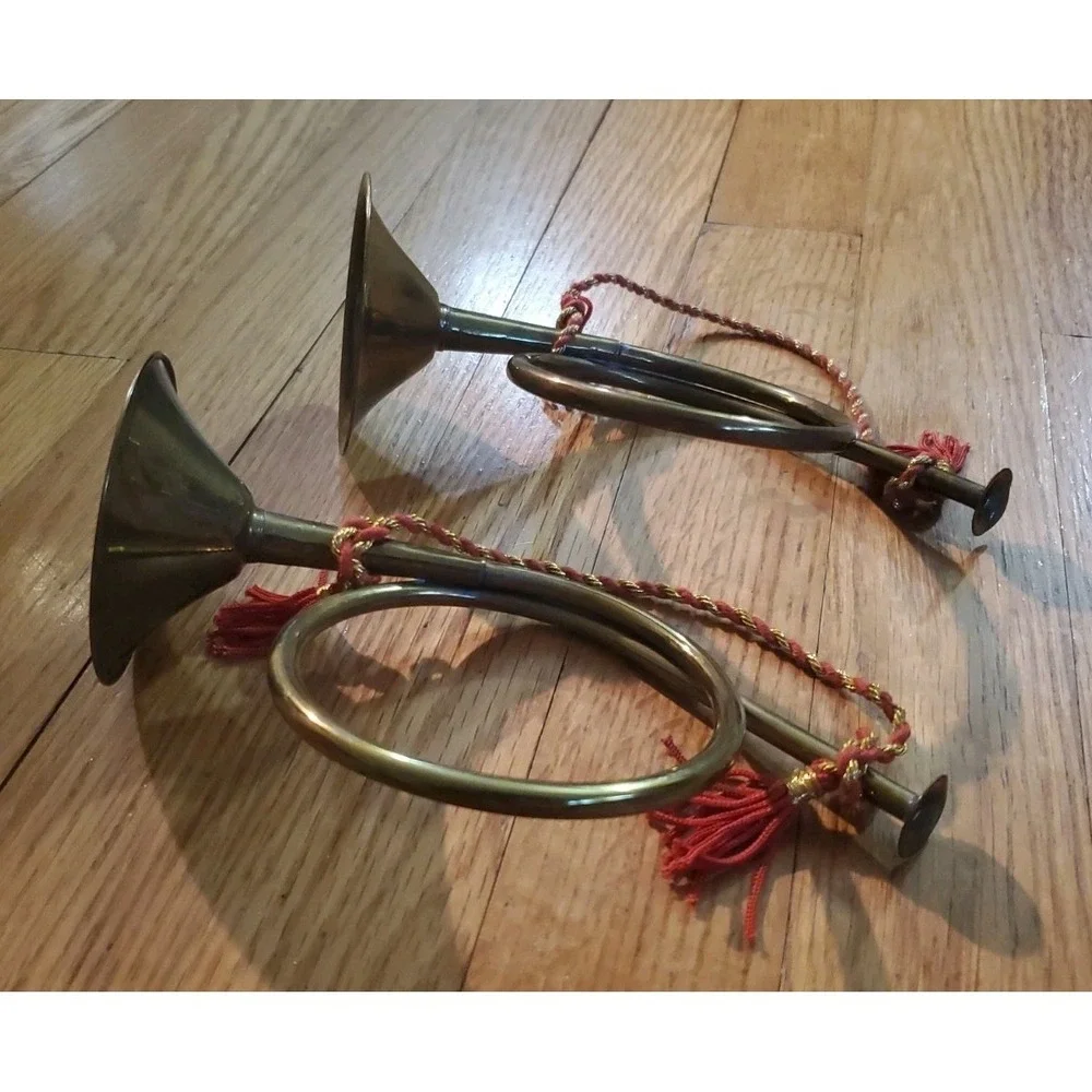 Vintage Brass French Horn Christmas Holiday Ornaments 8